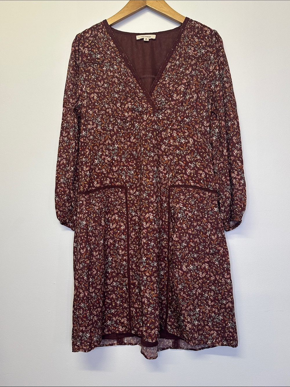 Lucky Brand 3/4 Sleeve V-Neck Mini Dress size medium - Picture 5 of 6